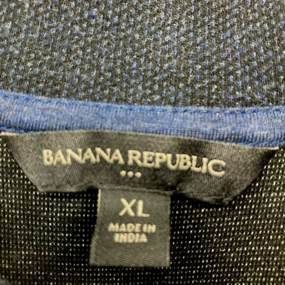 Banana Republic Men’s Dark Blue 100% Cotton Sweater Pullover Cowl Neck Size XL - Picture 6 of 7